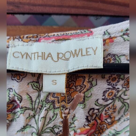 [NWT] Cynthia Rowley Flower Print Ruffle Blouse Size S - Picture 6 of 9